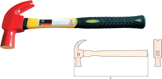 Non Sparking Hammer, Claw with Heavy Duty Handle Integrated with Rubber Grip 