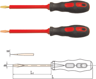 Slotted Screwdriver, Insulated 1000V