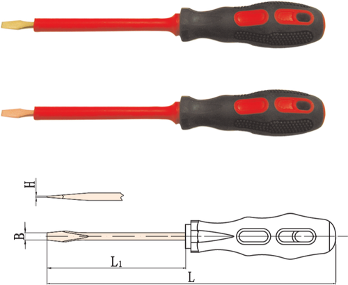 Slotted Screwdriver, Insulated 1000V