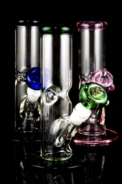 (US Made) Small Glass on Glass Straight Shooter Water Pipe - WP784