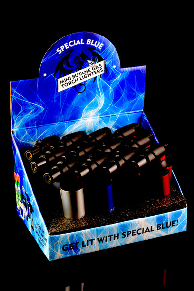 12 Pc Special Blue Bernie Metal Torch Lighter Display - L0163