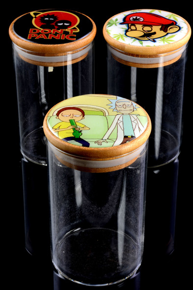 Medium Glass Jar with Decal - J0200