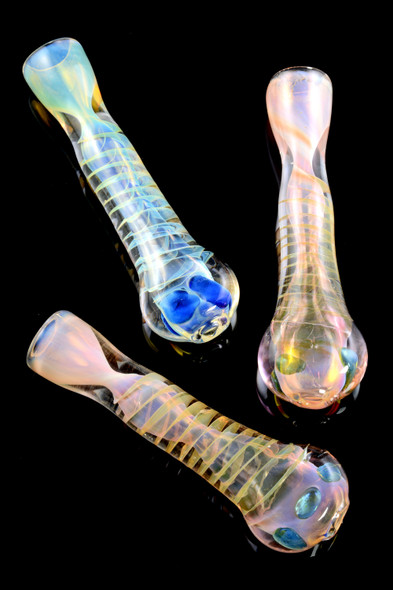 Color Changing Spiral Glass Chillum - C0249