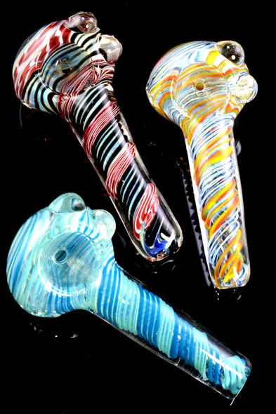 Small Striped Color Changing Glass Pipe - P1997