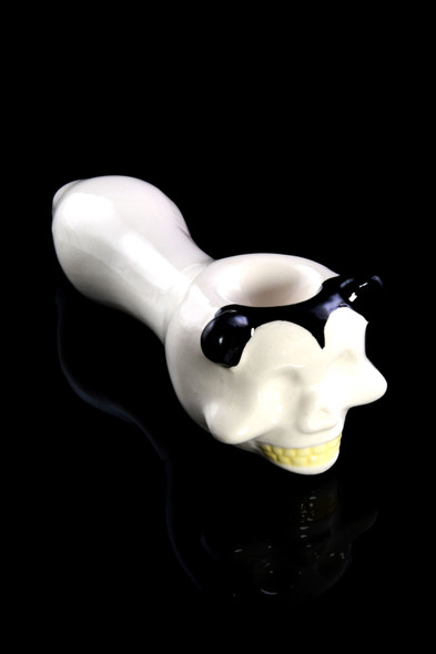 Ceramic Mouse Skull Hand Pipe - P2043