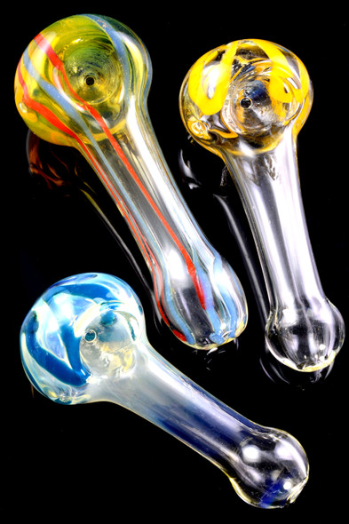 Small Color Changing Striped Glass Pipe - P2068