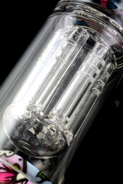 Decal Print Silicone/Glass Nectar Straw with Tree Perc - P2094
