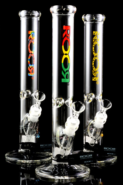 RooR 14" Thick Glass on Glass Straight Shooter Water Pipe with Ice Pinch - WP2166