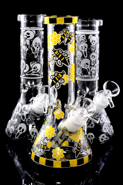 Small GoG Glow in the Dark Beaker Water Pipe with Ice Pinch - WP2231