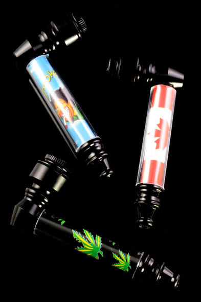 Black Decal Sleeve Plastic Pipe with Cap - MP216