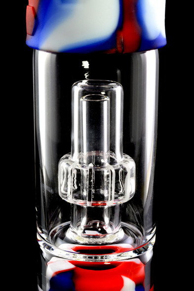 Medium Colorful 3 Part Silicone Water Pipe with Glass Dome Showerhead Perc - WP2278