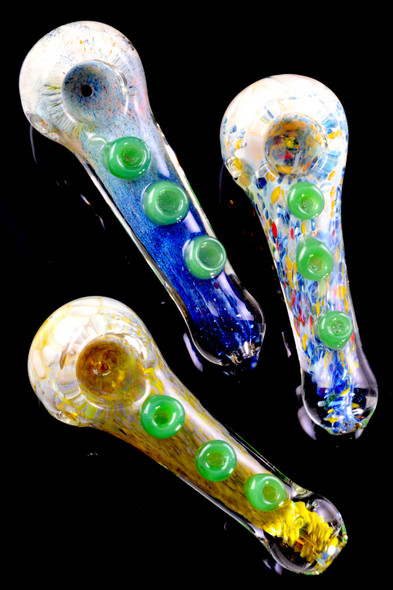 Color Changing Silver Fumed Frit Glass Pipe - P2271