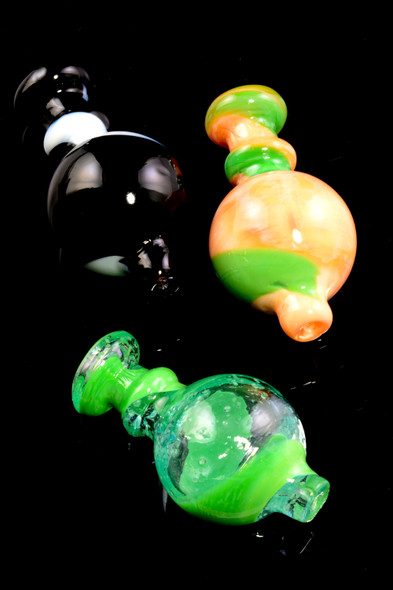 Colorful Reverse Swirl Glass Bubble Carb Cap - BS694
