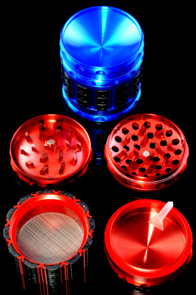 63mm Colored Aluminum  4 Part Grinder with Grips - G0402