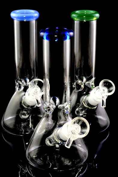 Small Colored Glass on Glass Beaker Water Pipe - WP2346