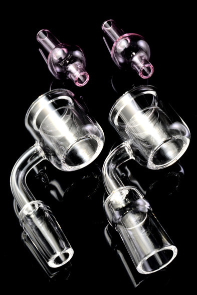 90 Degree Thermal Domeless Quartz Banger Nail with Carb Cap - BS703