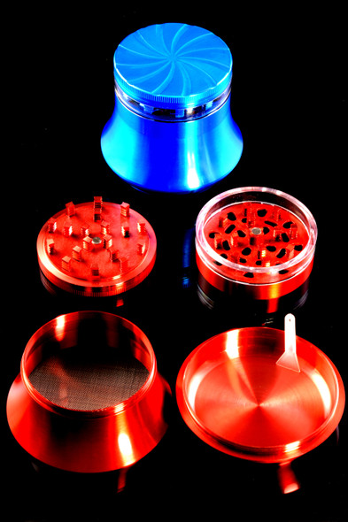 63mm Windowed 4 Part Colored Aluminum Grinder - G0406