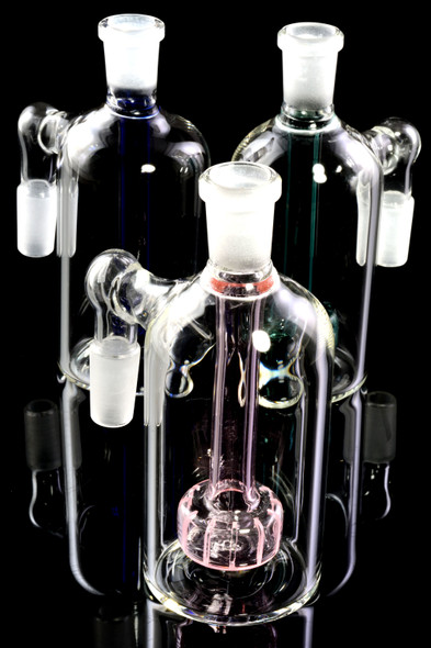 14.5mm Male to Female 90 Degree Glass Ash Catcher with Showerhead Perc - BS718