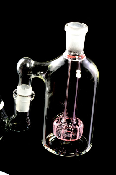 14.5mm Male to Female 90 Degree Glass Ash Catcher with Showerhead Perc - BS718