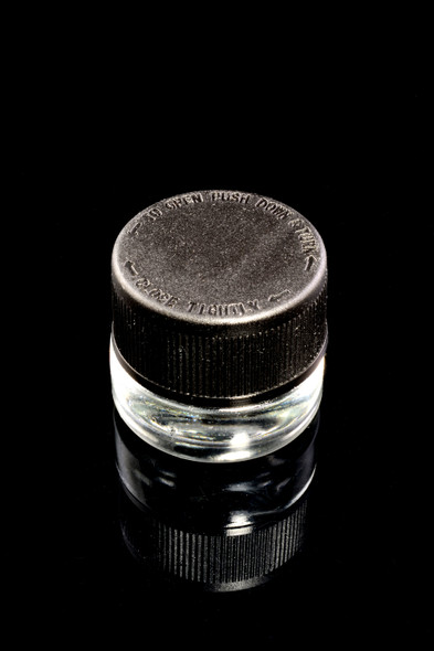 1ml Glass Wax Jar with Tamper Resistant Black Lid - J0229
