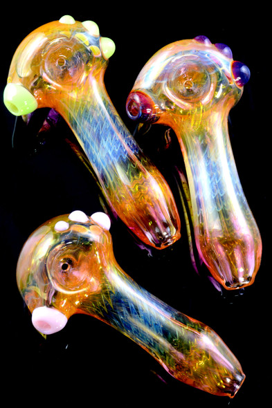 (US Made) Raked Color Changing Glass Pipe - P2384