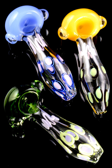 Colorful Neon Dot Clear Glass Pipe - P2411