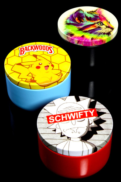 (Mix) Colored Metal Jar with Design Lid - J0240