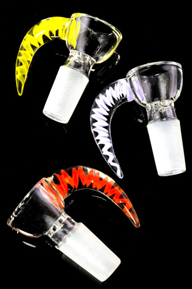14.5mm Male Clear Glass on Glass Spiked Bowl - BS737