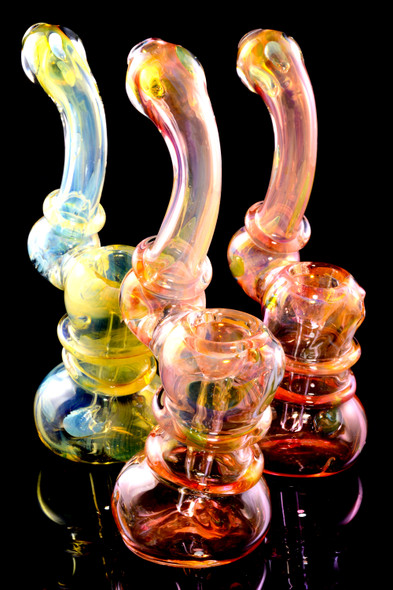 Small Color Changing Fumed Glass Sherlock Bubbler - B1261
