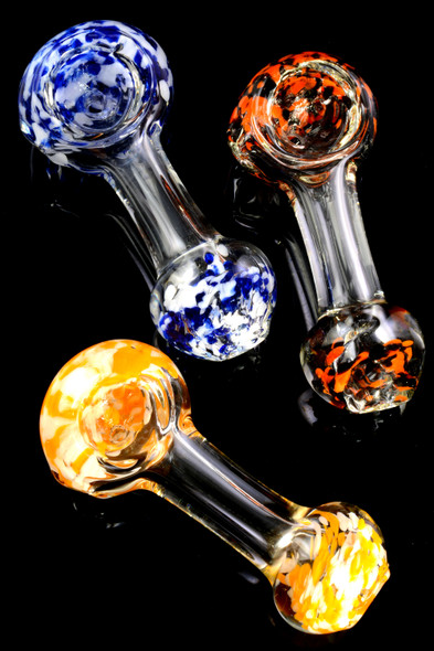 Clear Multicolor Frit Glass Pipe - P2465