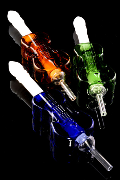 14.5mm Colored Glass Violin Nectar Collector with Tree Perc Kit - B1272
