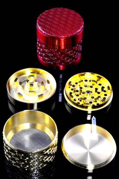 63mm Colored 4 Part Wavy Aluminum Grinder - G0411