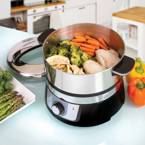 Stainless Steel Electric Food Steamer. Stainless Steel Electric Food Steamer.