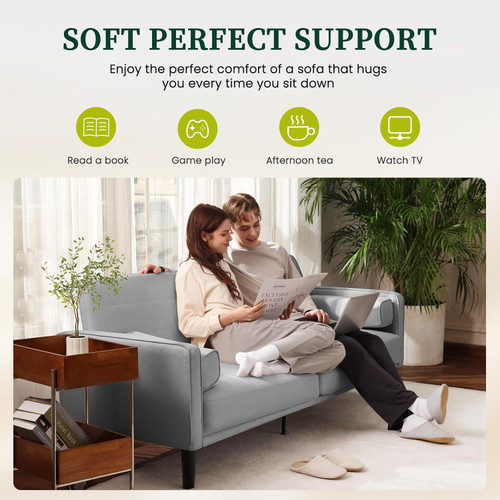 70" Light Gray Modern Loveseat Recliner Sofa for Living Room Removable Cover Spring and High Density Foam Cushions Solid Wood Frame Easy Assembly for Small Spaces. (Already assembled ) 70" Light Gray Modern Loveseat Recliner Sofa for Living Room Removable Cover Spring and High Density Foam Cushions Solid Wood Frame Easy Assembly for Small Spaces. (Already assembled )