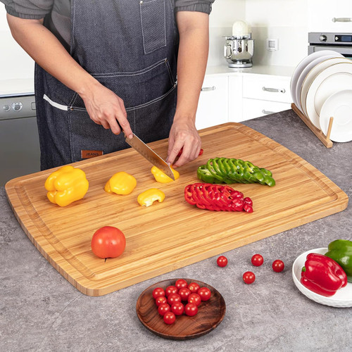 30 Inch Extra Large Bamboo Cutting Board for Kitchen, Wooden Stove Top Cover Noodle Board, Meat Cutting Board for BBQ with Juice Groove, Over the Sink Cutting Board.
