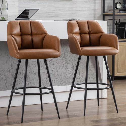 Modern Bar Stools with Back Set of 2.