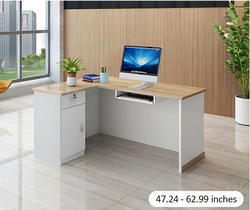 Minimalist Corner Front Desk Reception Desk for Office. (Already assembled)