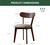 100% Solid Oak Dining Chairs, Mid Century Modern Dining Chair with Curved Backrest, Fabric Upholstered Dining Chairs for Kitchen, Study, Living Room (2, Walnut Wood-Gray Cushion).
