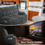 Loveseat Recliner Sofa, 2 Seater Minimalist Style Fabric Manual Pull Tab Reclining Loveseat with USB Charge Ports, Cup Holders, Recliner Love Seat Couches for Living Room, RV, Gray.