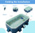 Foldable Non-Inflatable Kids' and Adults' Outdoor Swimming Pool Hard Plastic Shell Kid Pool for Backyard Dog Pools (113" x 66" x 20").