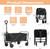 Collapsible Foldable Wagon, Beach Wagon Cart Heavy Duty with Wheels Foldable, Utility Folding Grocery Wagon for Camping Sports Outdoor Activities, Shopping (BLACK-450LBS).