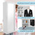 Wall Mounted Ironing Board cabinet, Hidden Storage, Foldable & 180°Rotatable, Durable, 4-Tier Wooden Storage Unit And Front Mirror, White.