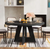 Black Wood 47 in. W Pedestal Round Dining Table without Chairs, Kitchen Dining Table Seats 4.