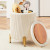 Luxe Velvet Upholstered Storage Ottoman Footrest Stool with Metal Legs For Décor.
