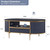 Modern Luxury Fluted Coffee Table, 48" Oval Coffee Table with Drawer, Faux Marble Top, Curved Profile Design, Gold Metal Decor, Center Table for Living Room, Navy Blue.(Already aseembled) Modern Luxury Fluted Coffee Table, 48" Oval Coffee Table with Drawer, Faux Marble Top, Curved Profile Design, Gold Metal Decor, Center Table for Living Room, Navy Blue.(Already aseembled)