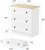 3 Drawer Dresser for Bedroom, Small Chests of Drawers, Farmhouse Wood Nightstand Bedside Cabinet End Table, Modern Closet Storage Organizer for Bedroom, White.