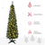 7' Tall Pre-Lit Slim Noble Fir Artificial Pencil Christmas Tree with 200 Warm White LED Lights and 390 Tips, for Christmas Decoration, Green.