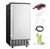 15 in. 80 lb./24H Full Size Cubes Undercounter/Freestanding Commercial Ice Maker in Silver, External Drainage Pump.