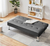 Convertible Futon Sofa Bed Tufted Faux Leather Futon Couch Bed With Metal Legs,  Dark grey.