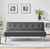 Convertible Futon Sofa Bed Tufted Faux Leather Futon Couch Bed With Metal Legs,  Dark grey.